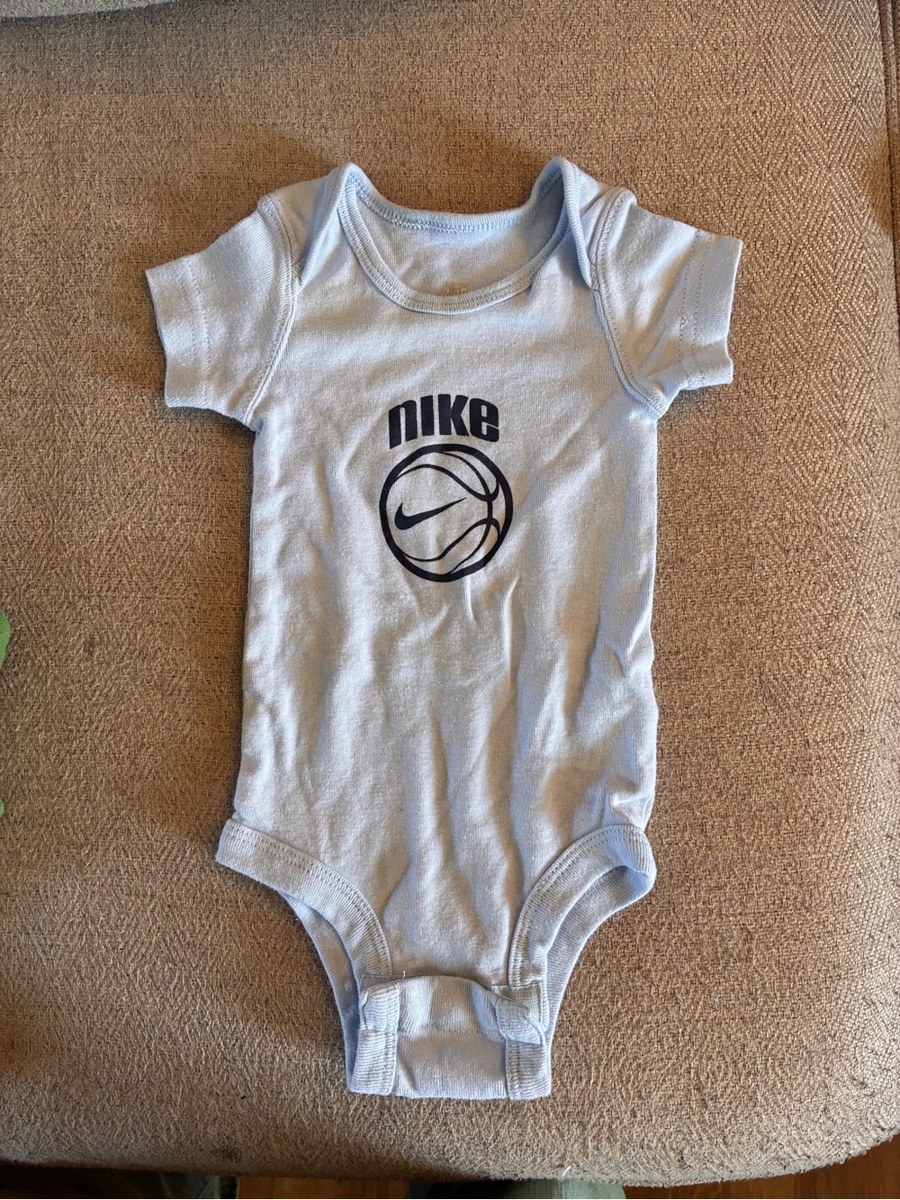 Nike Light Blue Baby Bodysuit with Navy Logo
